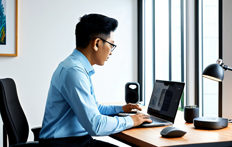Modern Malaysian Home Office**

"A Malaysian professional working from a bright, modern home office, surrounded by smart home devices. A smart lamp illuminates the desk, a smart speaker sits nearby, and a security camera is visible in the background. The individual is fully clothed in appropriate office attire, focusing on their laptop. Safe for work, appropriate content, fully clothed, professional setting, perfect anatomy, natural proportions, high quality."

**