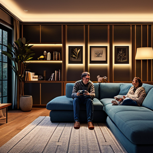스마트홈 최신 기술 동향 - Smart Home Lighting**

"A cozy living room scene, showcasing modern smart lighting illuminating the ...